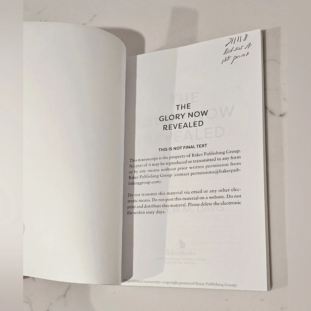 BOGO Glory Now Revealed Andrew Davis Paperback Book